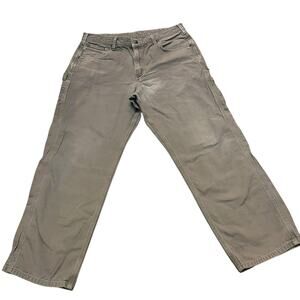 Carhartt Loose Fit Canvas Carpenter Pants 36x30 Mushroom Straight Leg Workwear